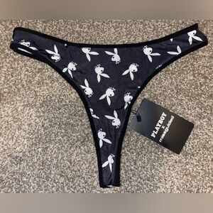 PLAYBOY x Missguided Black and Gray Thong